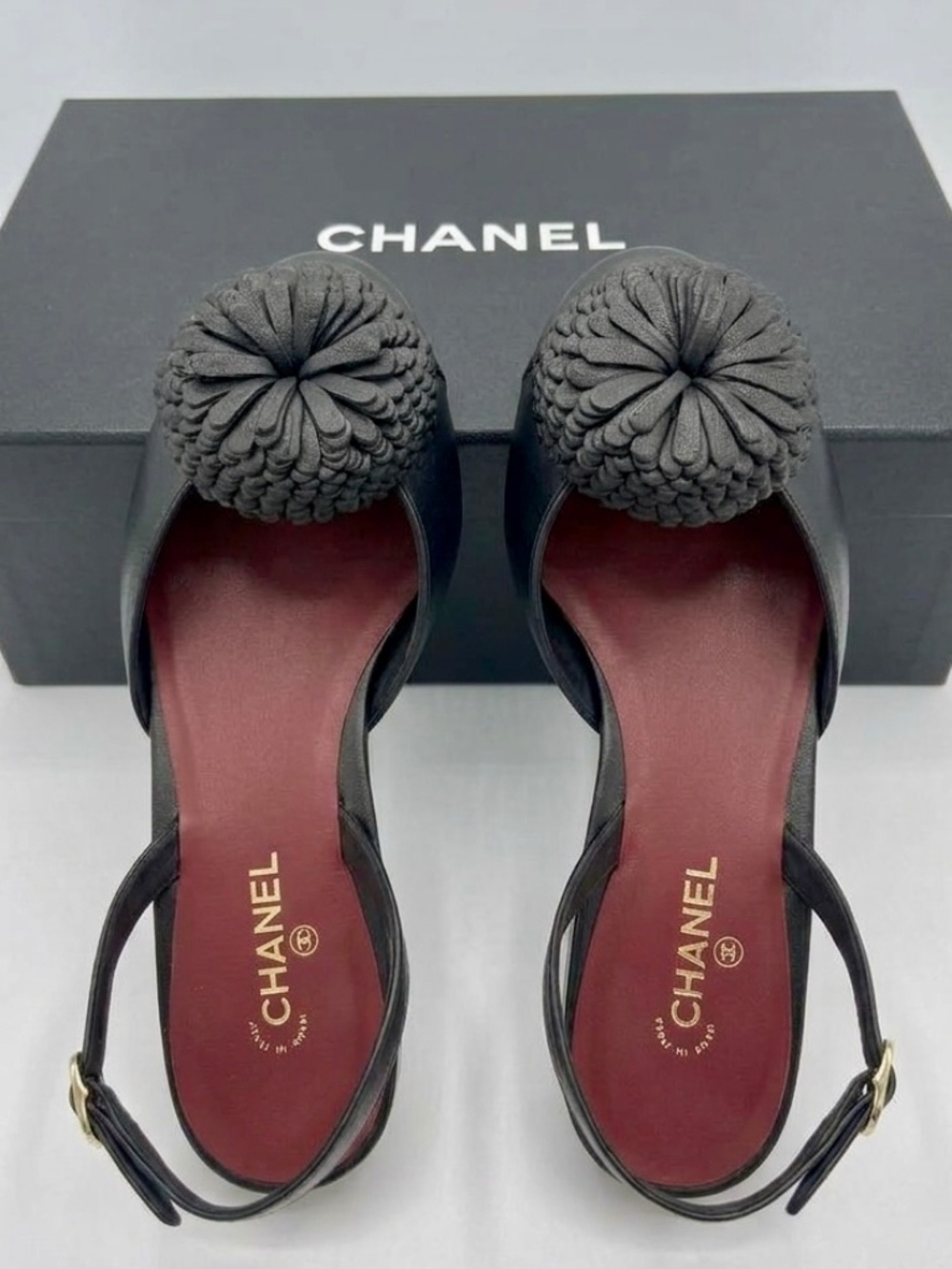 RARE CHANEL Matthieu Blazy Holiday Capsule Chrysanthemum Slingback Sandals 37.5